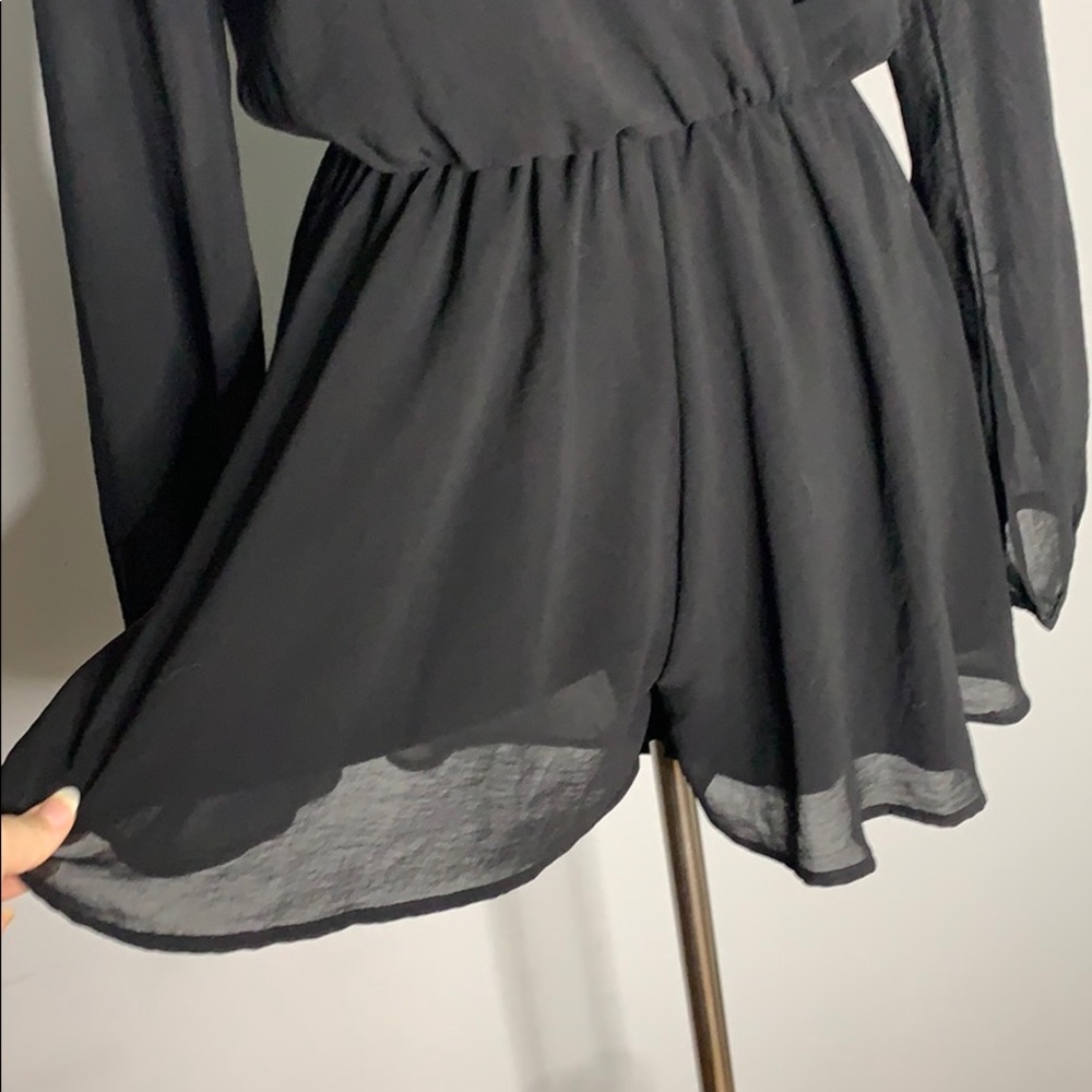 Final Touch Sheer Black Long Sleeve Romper Small - Picture 10 of 10